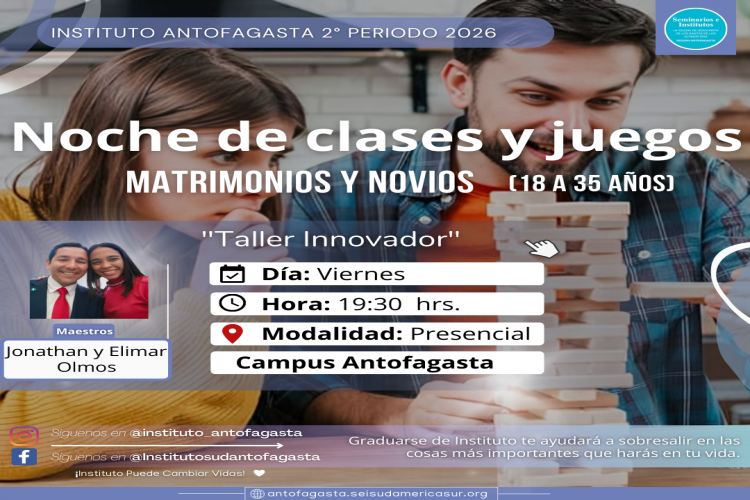 Noche de clases y juegos (Matrimonios y novios de 18 a 35 años)